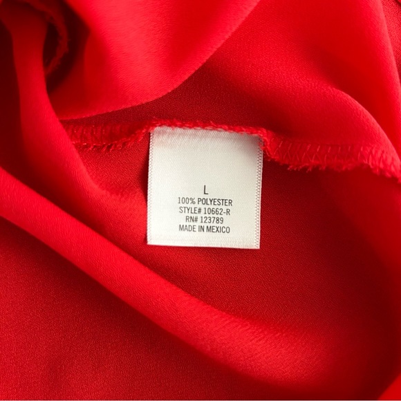 Jun & Ivy Babydoll Red Pullover Top Sz L Swingy Roomy Flutter Valentine Peplum - Picture 4 of 9